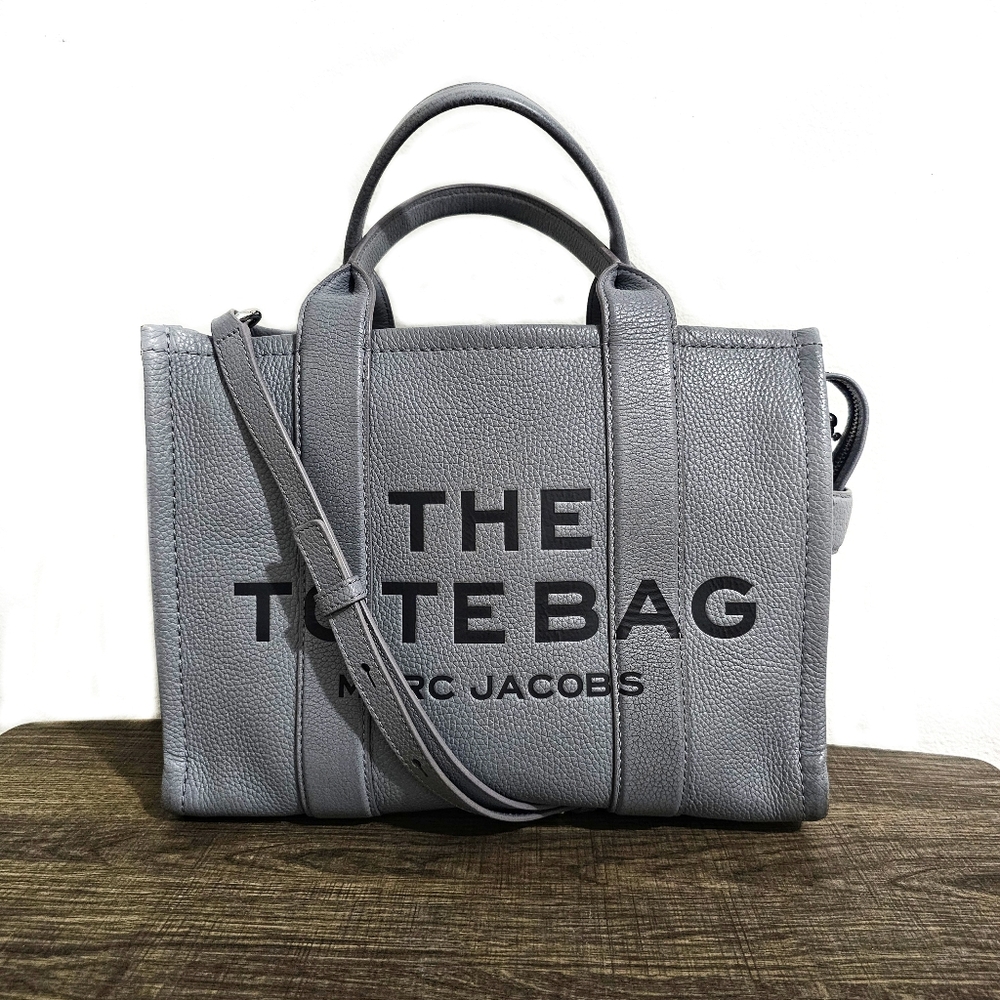 Marc Jacobs Gray Medium Leather The Tote Bag